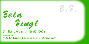 bela hingl business card