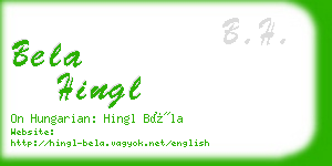 bela hingl business card